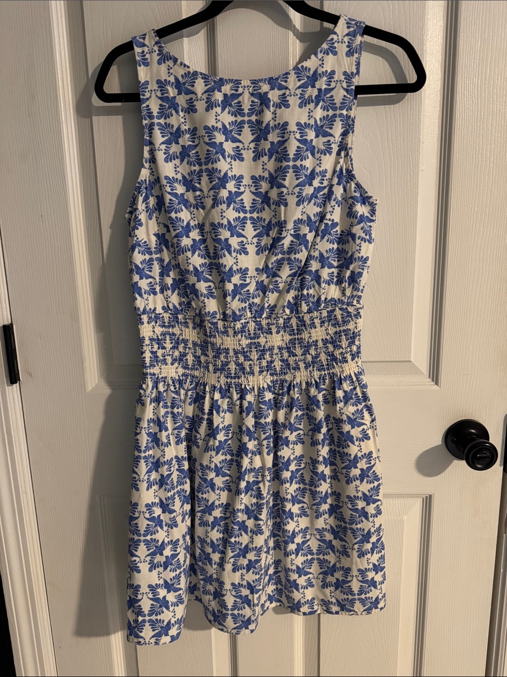 Universal Thread White and Blue Floral Smocked-Waist Sundress Never Worn
